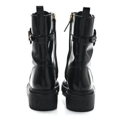 Fendi Vitello Abrasivato Fendigraphy 50mm Biker Boots 39.5 Black 5 of 12