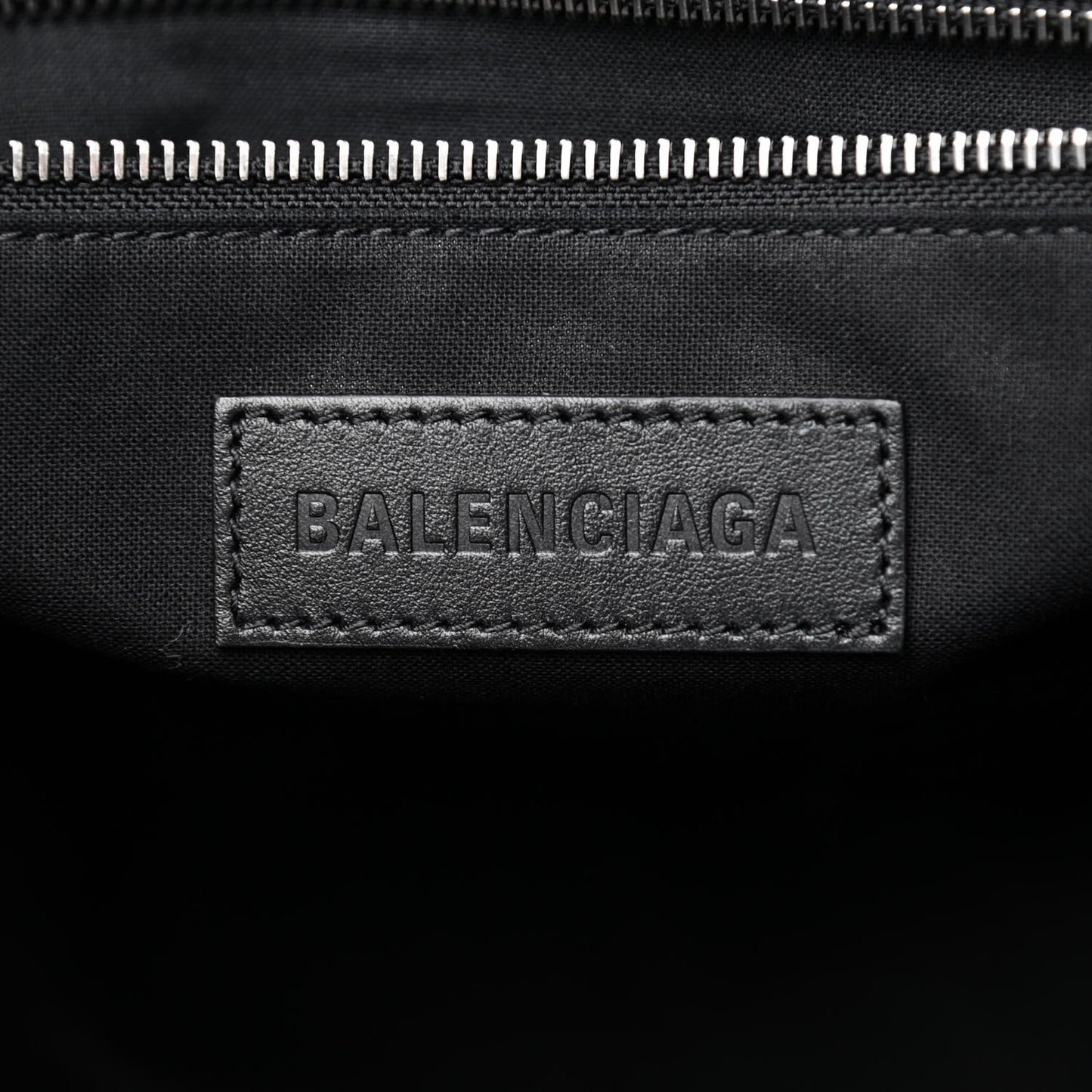 Cotton Canvas Calfskin BB Logo Jumbo Small Tote Bag Black White