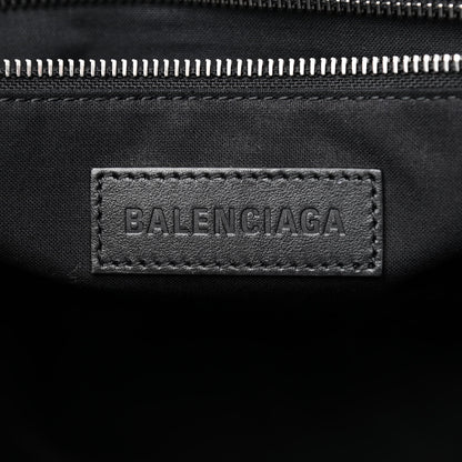 Balenciaga Cotton Canvas Calfskin BB Logo Jumbo Small Tote Bag Black White 6 of 9