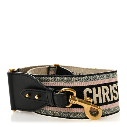 Christian Dior Canvas Embroidered Shoulder Strap Rose Multicolor 1 of 4