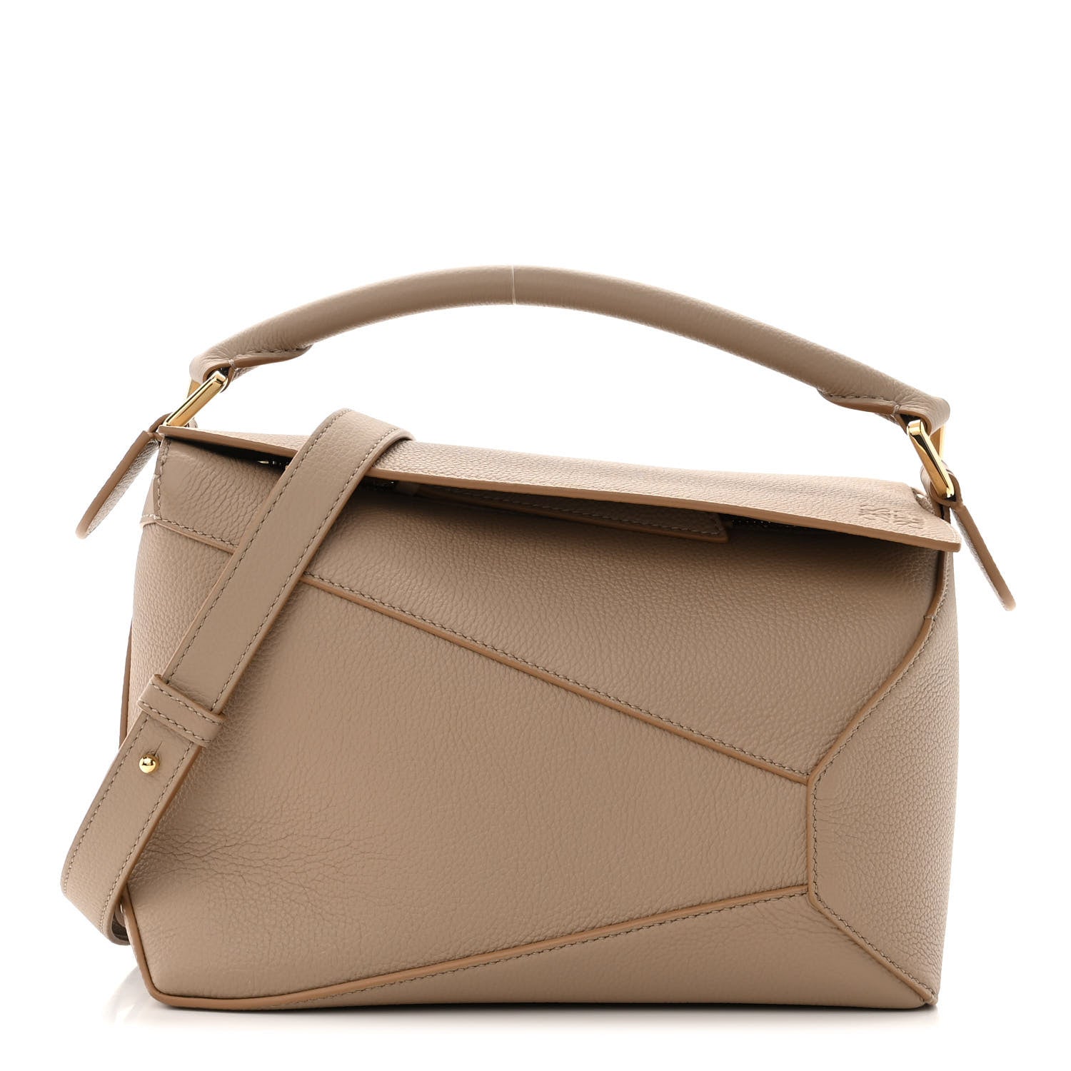 Loewe Grained Calfskin Small Puzzle Edge Bag Sand 1 of 11
