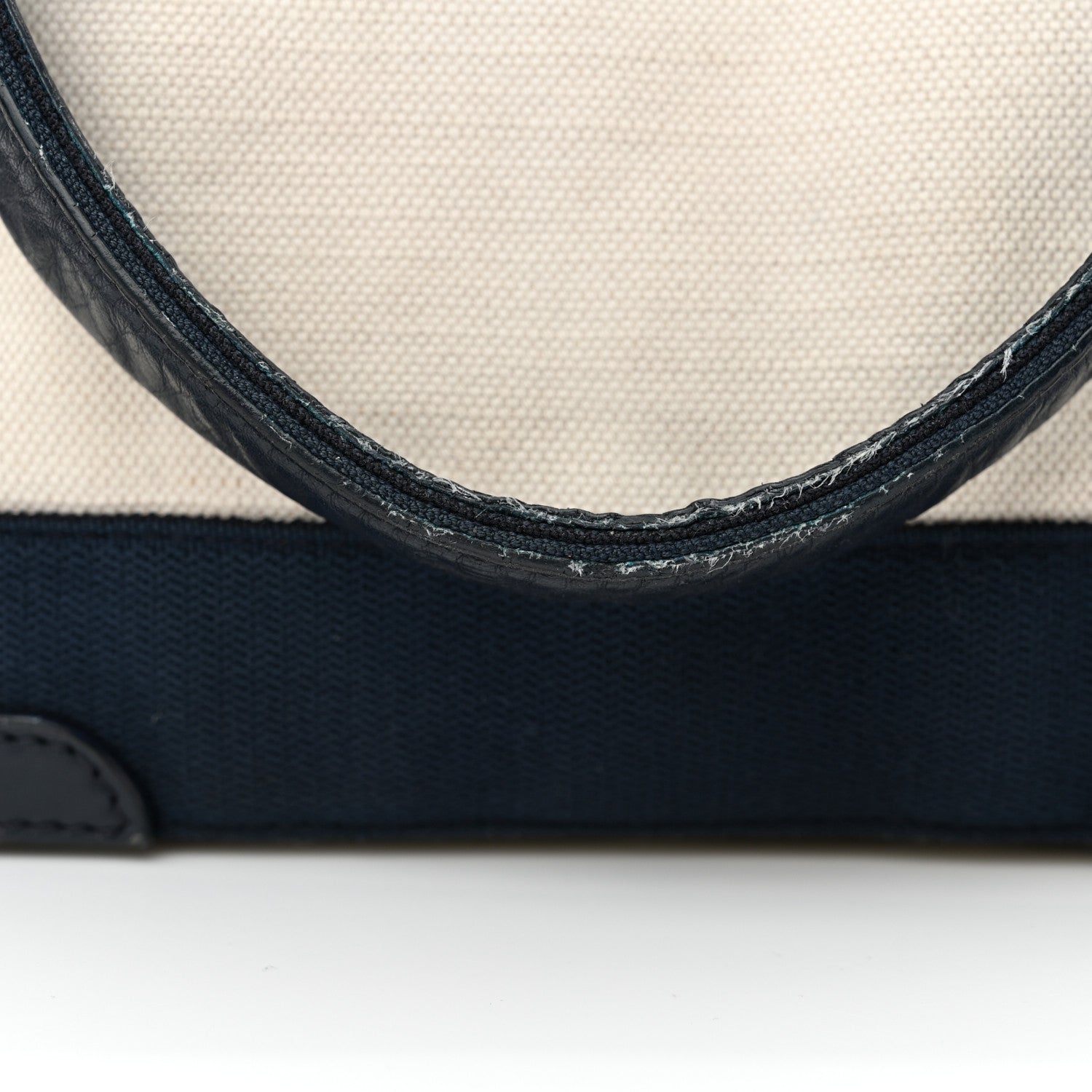 Balenciaga Cotton Canvas Satin Calfskin S Navy Cabas Natural Black 16 of 19