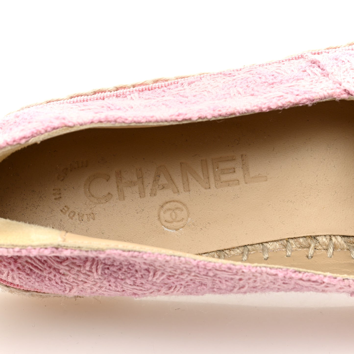 Tweed Patent CC Espadrilles 38 Pink Black
