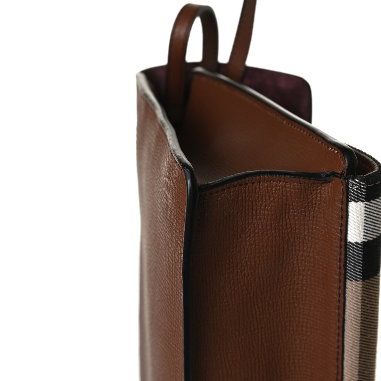 Burberry Derby Calfskin House Check Small Macken Crossbody Bag Tan 12 of 16