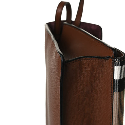 Burberry Derby Calfskin House Check Small Macken Crossbody Bag Tan 12 of 16