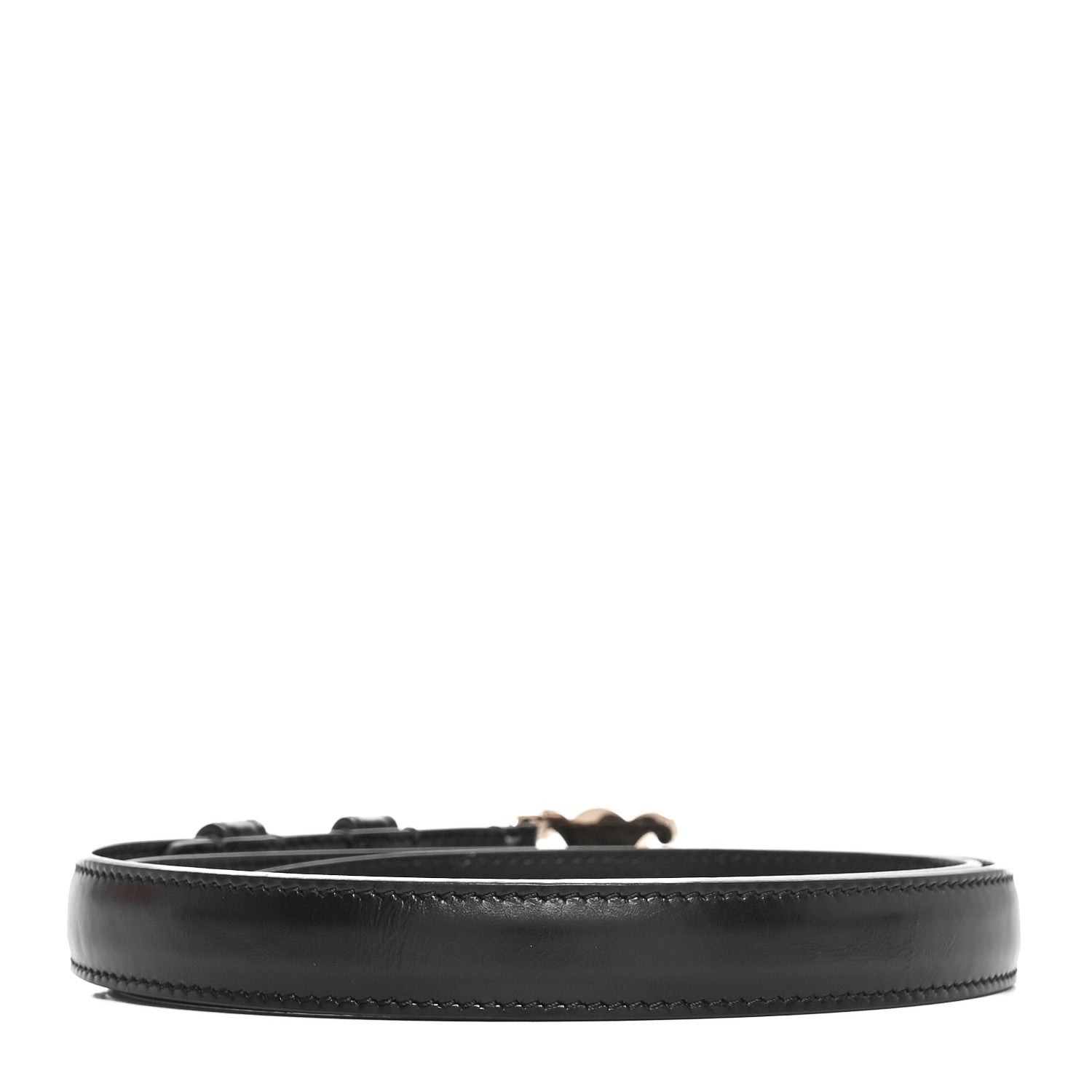 Celine Box Calfskin Small 18mm Triomphe Belt 75 30 Black 1701563