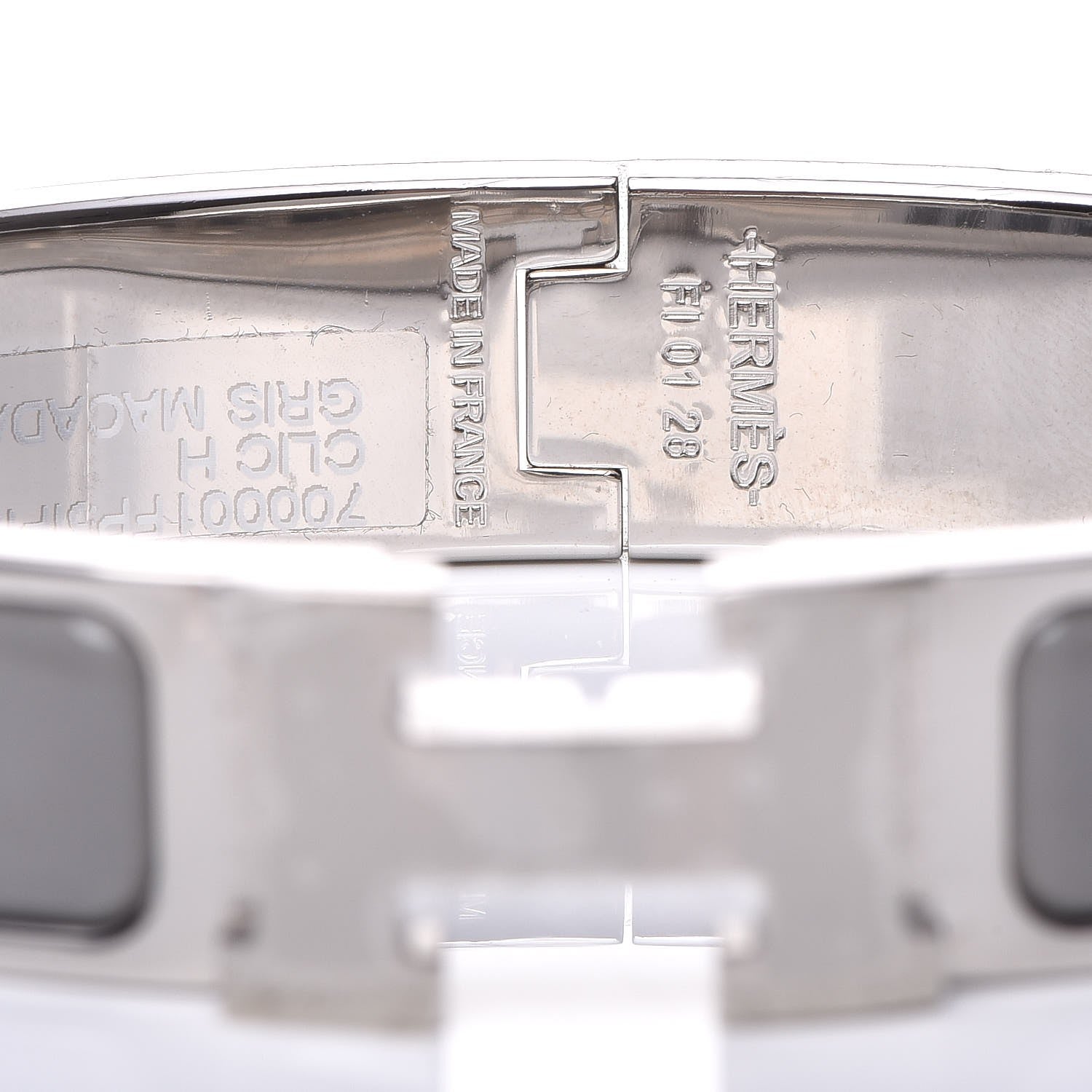 Hermes Enamel Narrow Clic Clac H Bracelet PM Gris Macadam 4 of 5