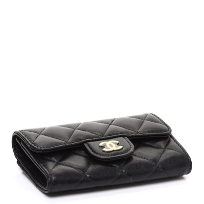 Chanel Lambskin Quilted Flap Card Holder Wallet Black 4 of 9