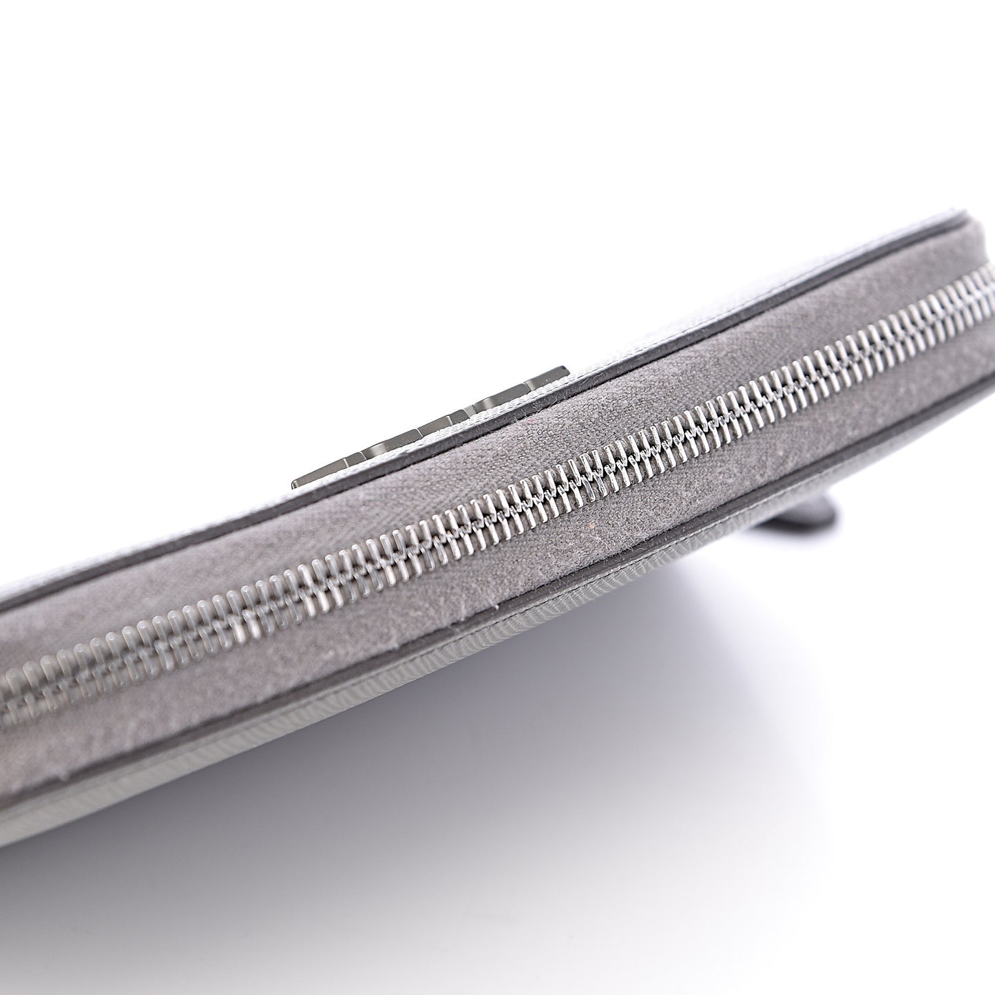 Saffiano Shine Monochrome Zip Around Wallet Grey