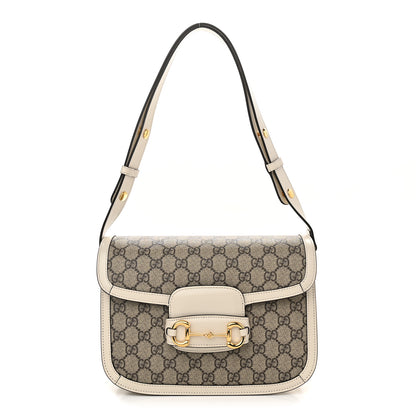 Gucci GG Supreme Monogram Horsebit 1955 Shoulder Bag Beige Mystic White 1 of 9