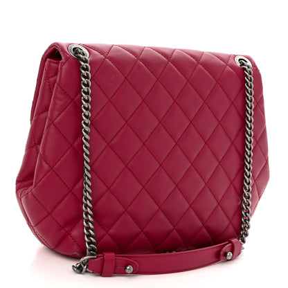 Chanel Lambskin Quilted Large Daily Supple Flap Dark Pink 3 of 10