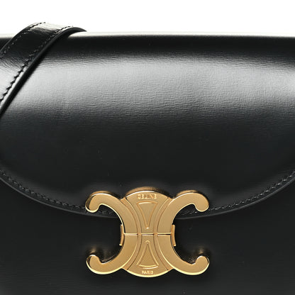 Celine Shiny Calfskin Besace Clea Triomphe Black 7 of 9