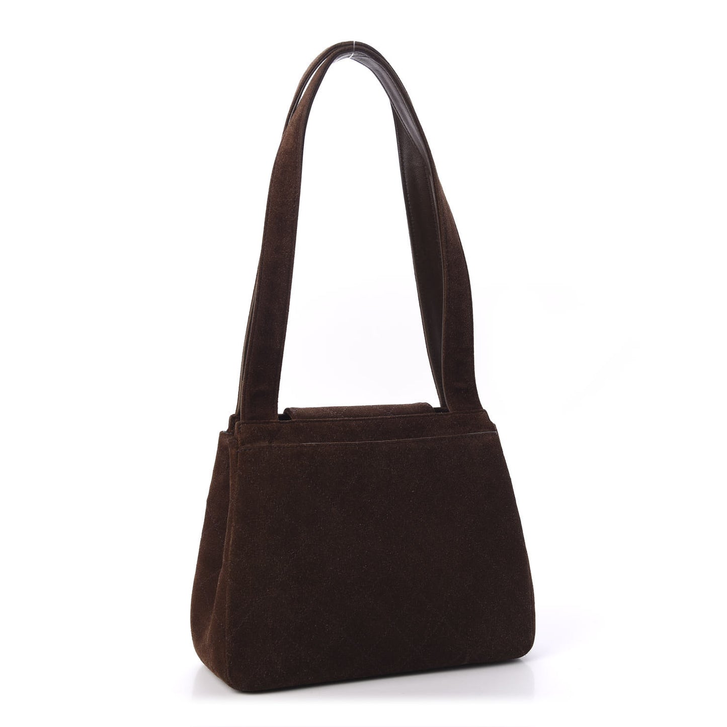 Suede Quilted Mademoiselle Shoulder Bag Brown