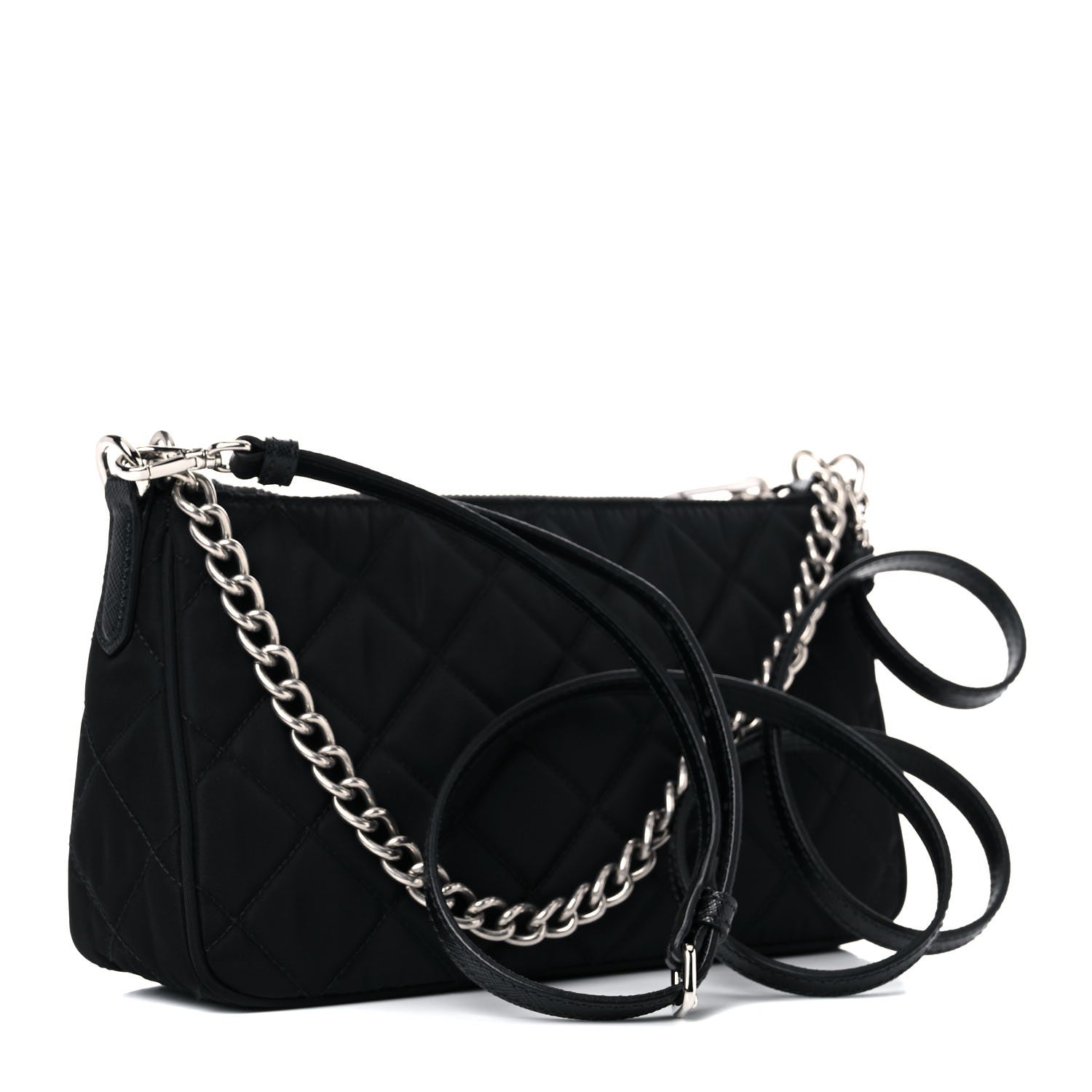 Prada Nylon Tessuto Impuntu Quilted Crossbody Bag Black 2 of 11