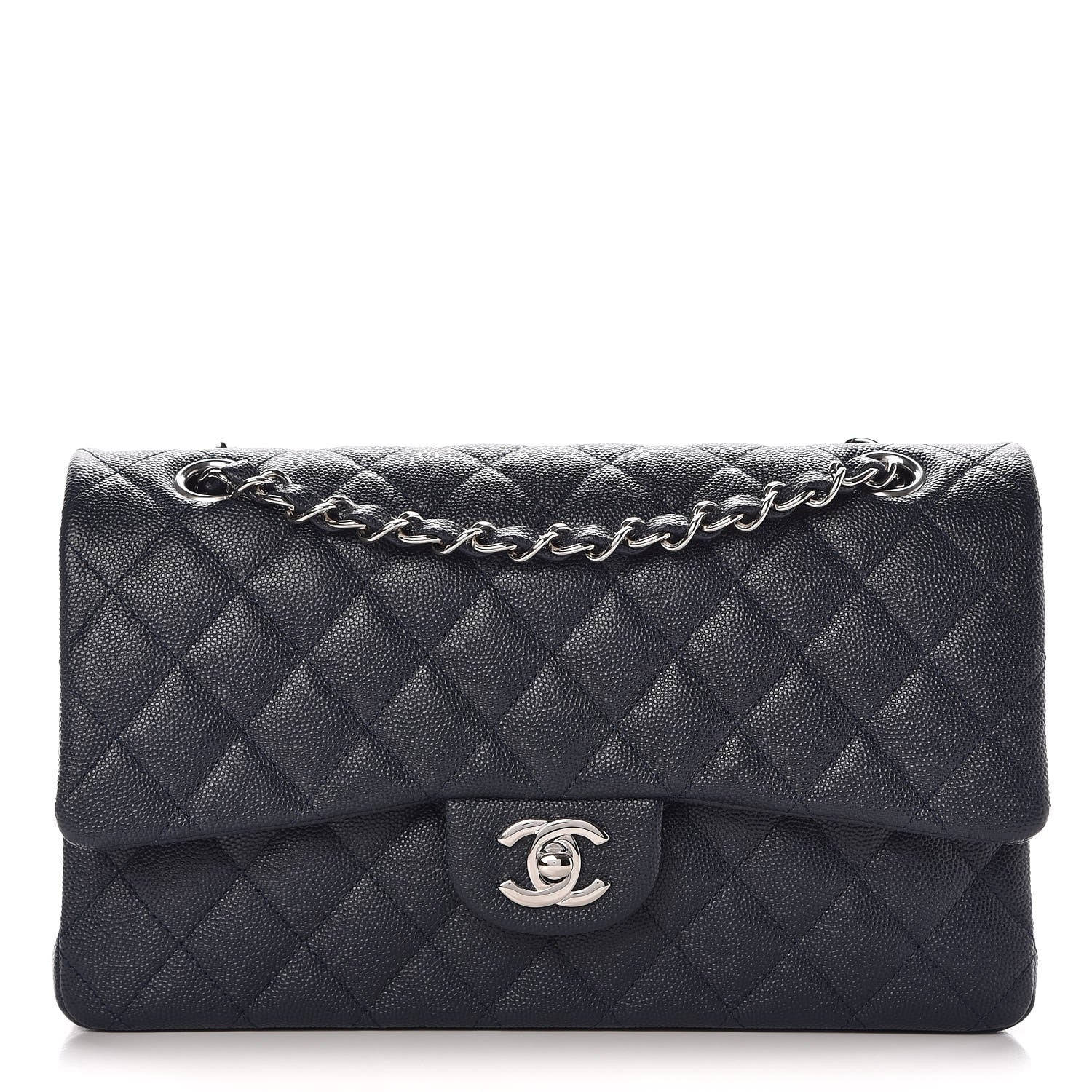 Chanel Caviar Quilted Medium Double Flap Navy 1 of 9