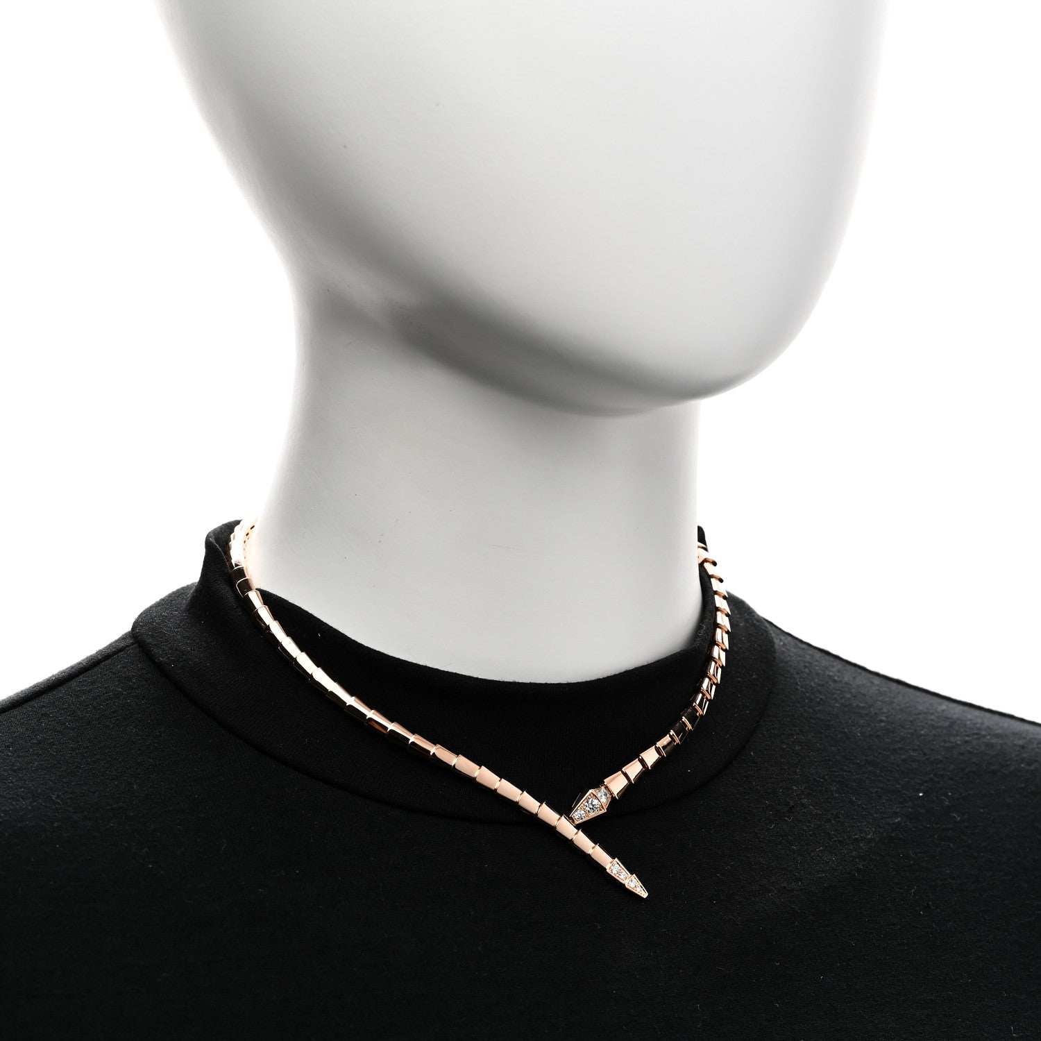Bulgari 18K Rose Gold Diamond Serpenti Viper Choker Necklace S 2 of 6
