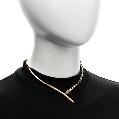 Bulgari 18K Rose Gold Diamond Serpenti Viper Choker Necklace S 2 of 6