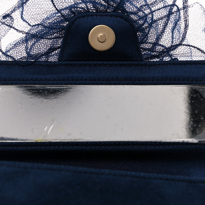 Chanel Satin Mesh Camellia Flap Navy Blue 12 of 12