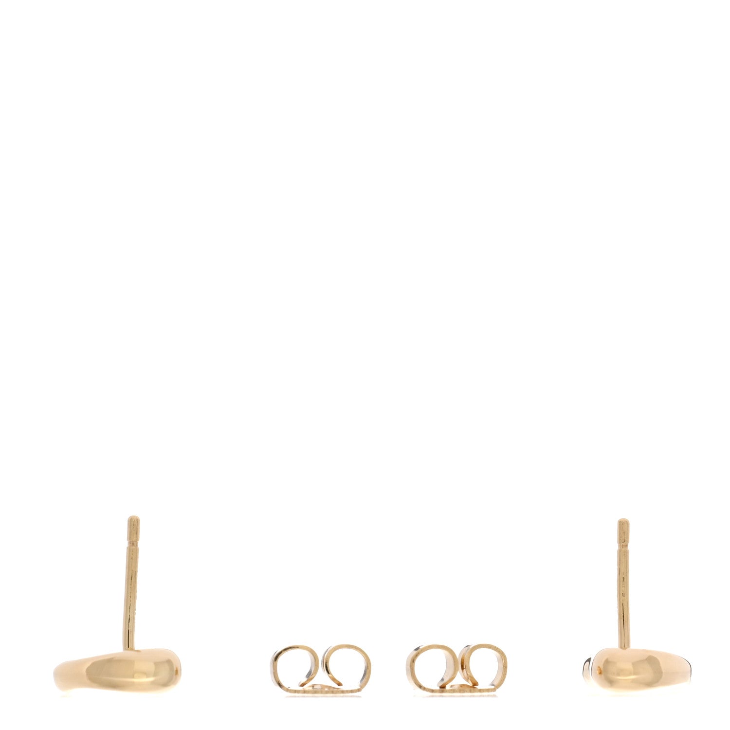 Tiffany 18K Yellow Gold 10mm Elsa Peretti Full Heart Earrings 3 of 4