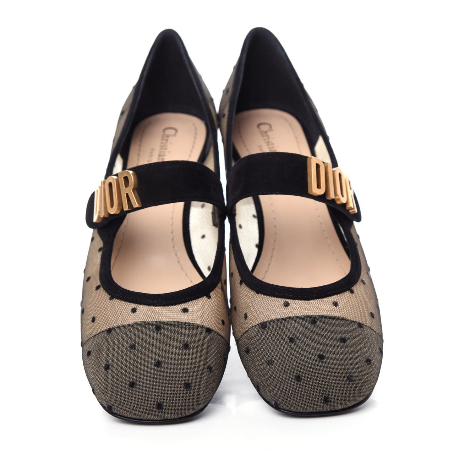Mesh Plumetis Suede Baby-D Ballet Pumps 38 Black