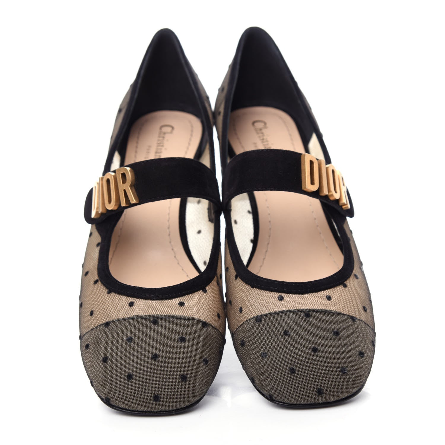 Christian Dior Mesh Plumetis Suede Baby-D Ballet Pumps 38 Black 5 of 9