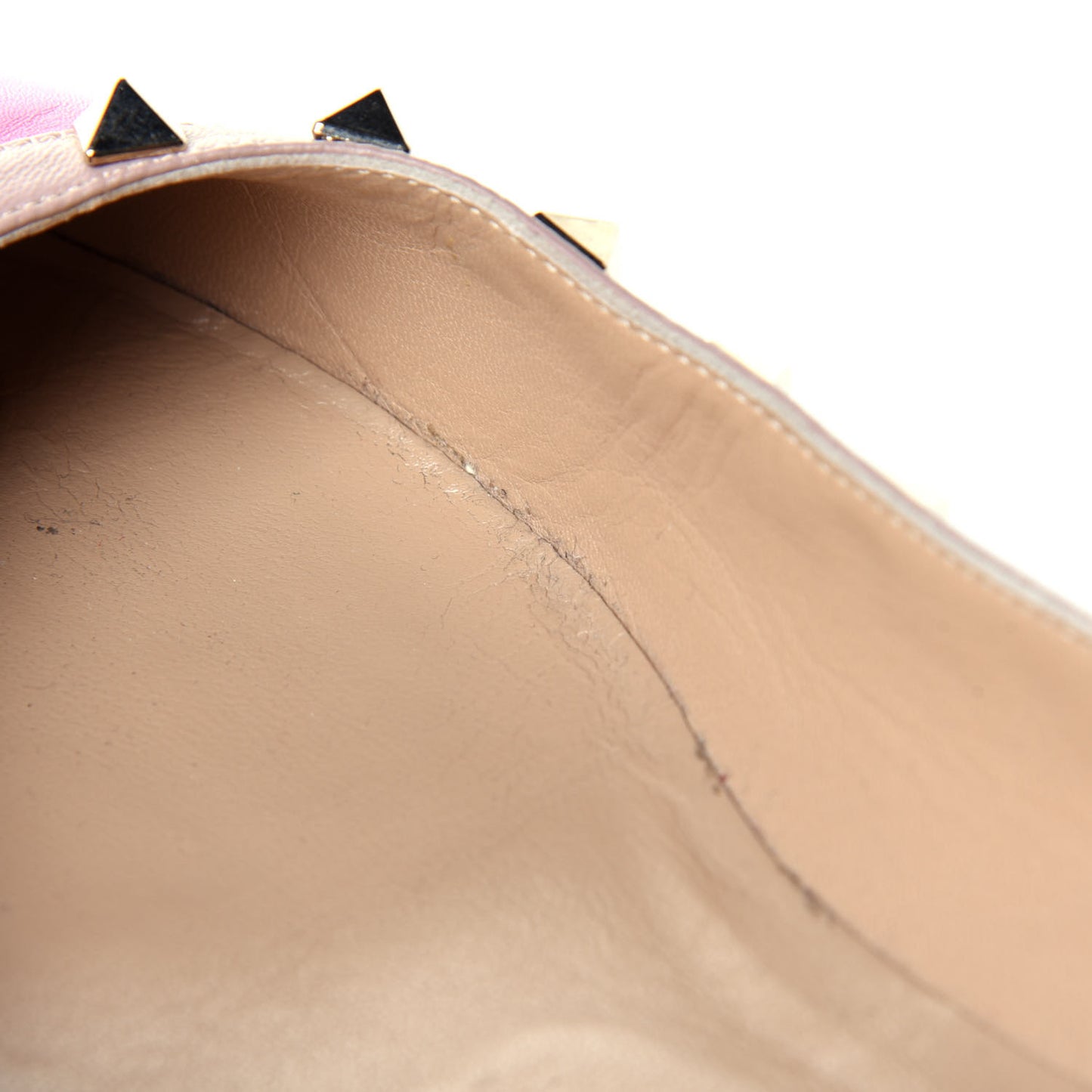 Calfskin Nappa Rockstud Ballerina Flats 40 Fuxia Poudre