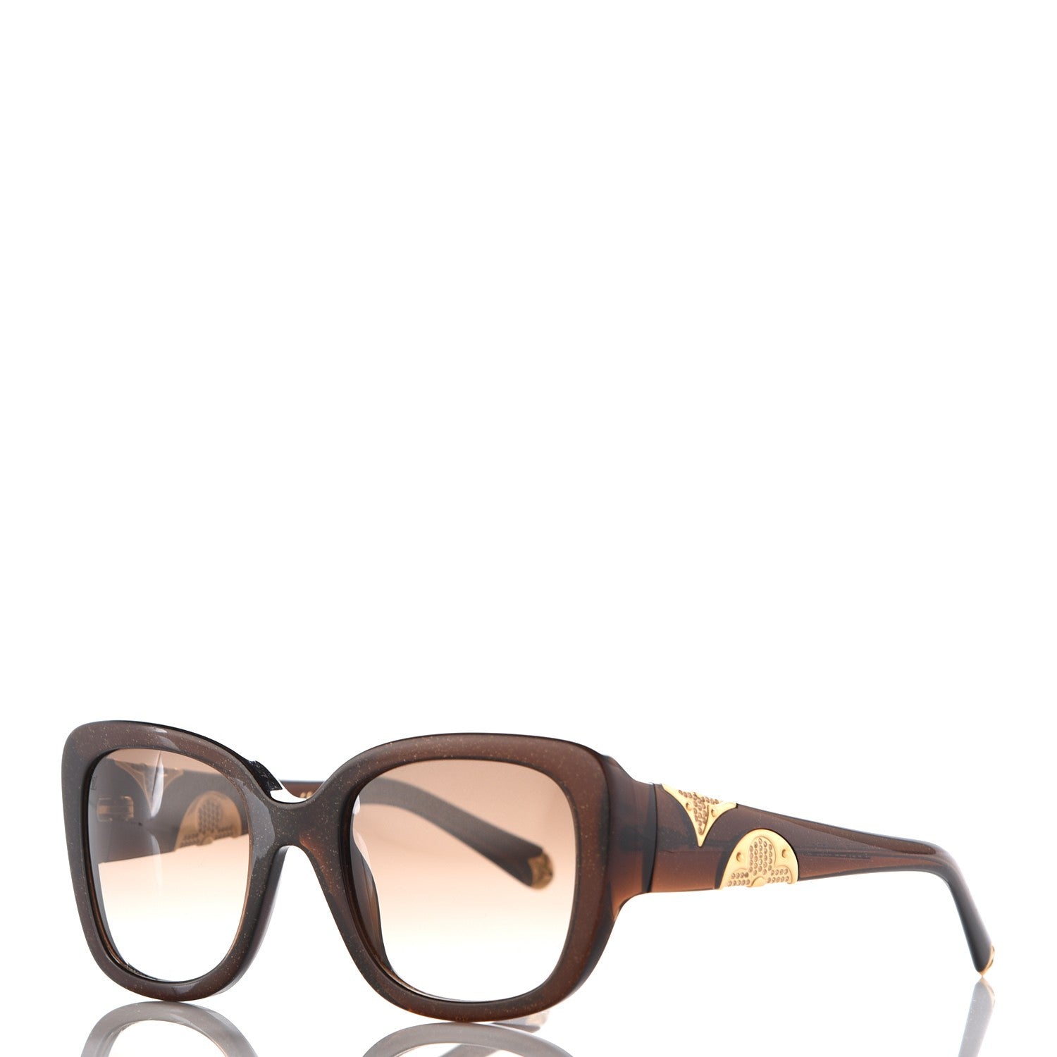 Louis Vuitton Iris PM Sunglasses Z0681W Brown Speckling 1 of 7