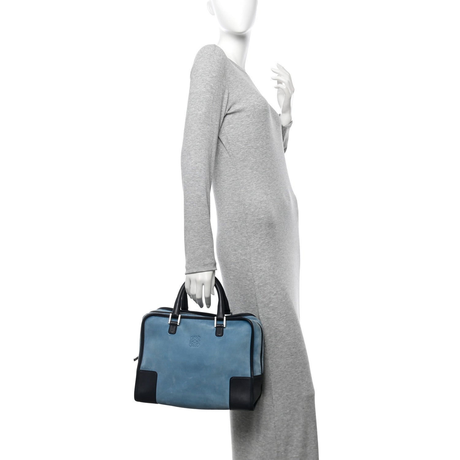 Loewe Suede Calfskin Amazona Blue Black 2 of 19