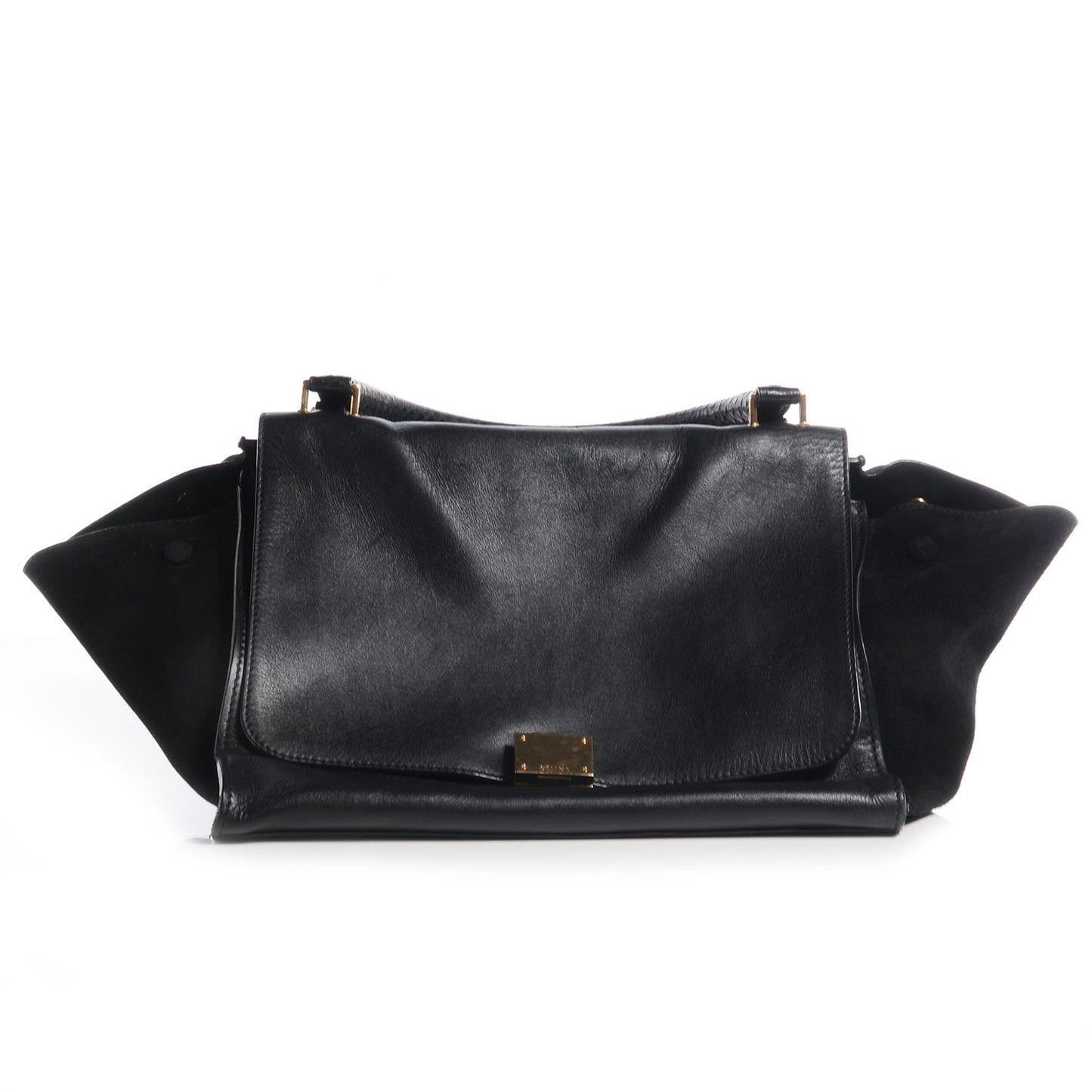 Calfskin and Suede Medium Trapeze Black
