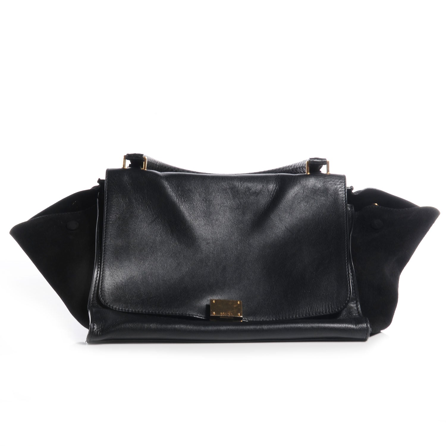 Celine Calfskin and Suede Medium Trapeze Black 10 of 10