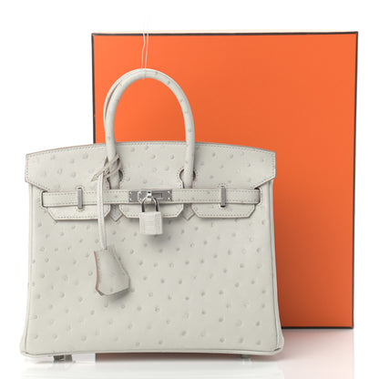 Hermes Ostrich Birkin 25 Gris Perle 10 of 10