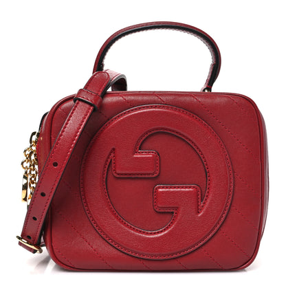Gucci Sakai Be Green Calfskin Diagonal Stitched Blondie Top Handle Bag Rosso 1 of 10