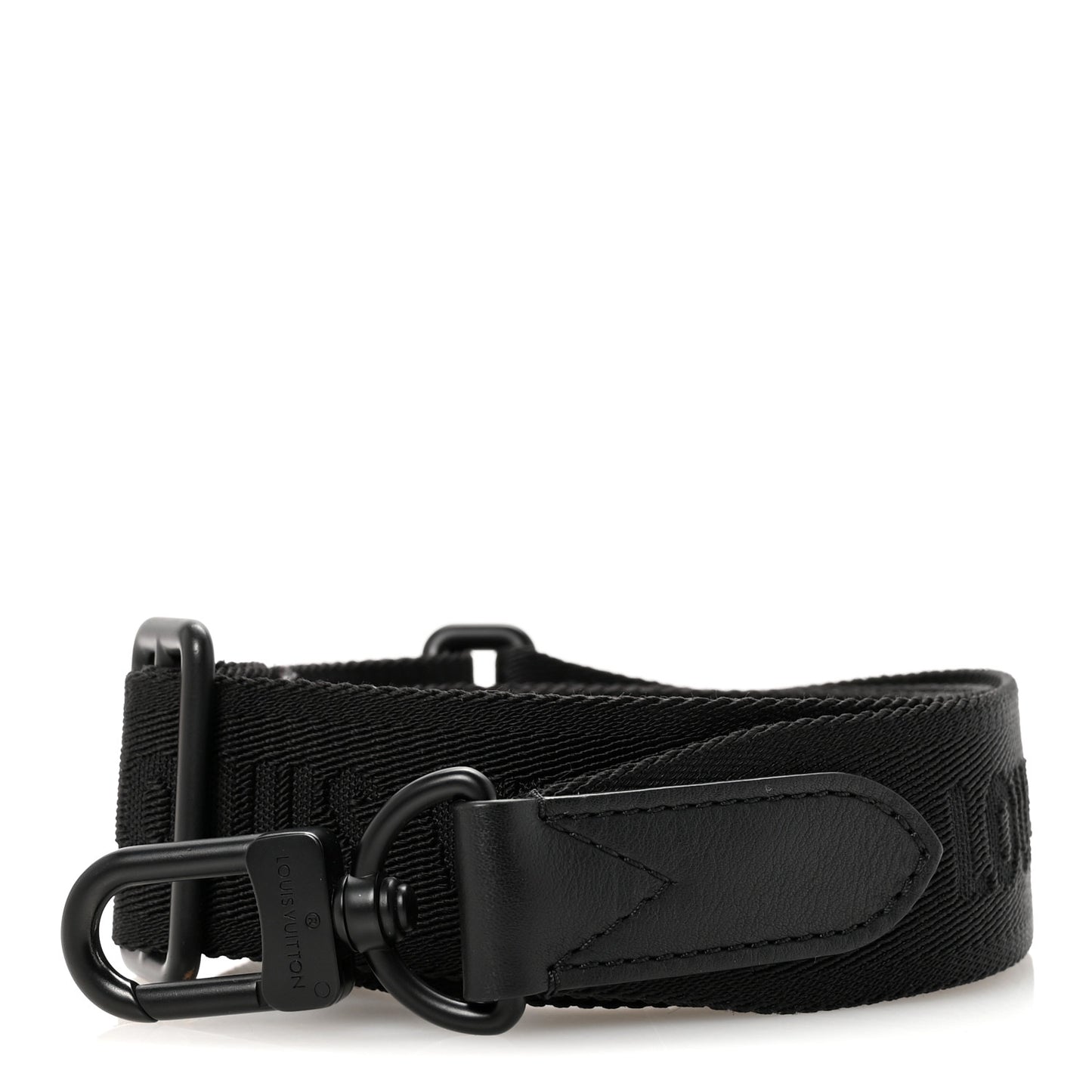 Nylon Calfskin Shoulder Strap Black Black