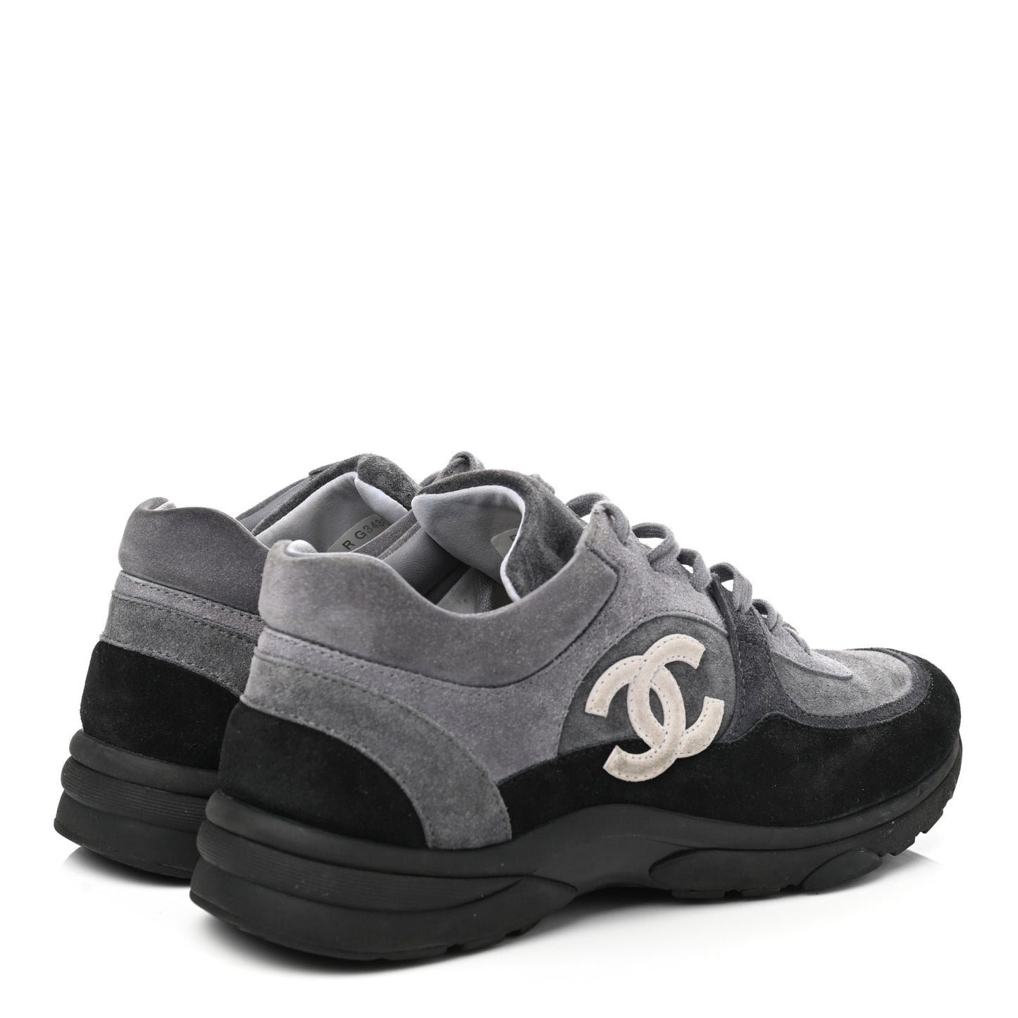 Suede Calfskin CC Sneakers 40 Black Grey