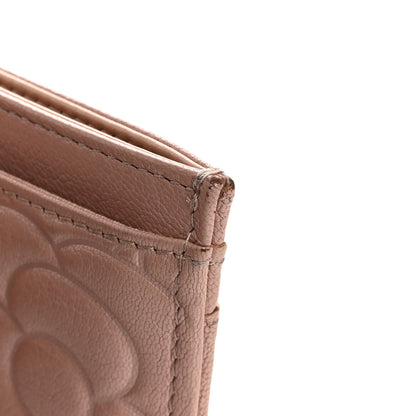 Chanel Goatskin Camellia Embossed Card Holder Light Pink 10 of 13