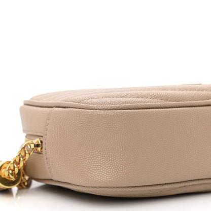 Saint Laurent Grain De Poudre Matelasse Monogram Mini Lou Camera Bag Dark Beige 9 of 10