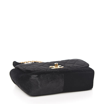 Chanel Velvet Quilted Small Camellia Flap Black 4 of 11