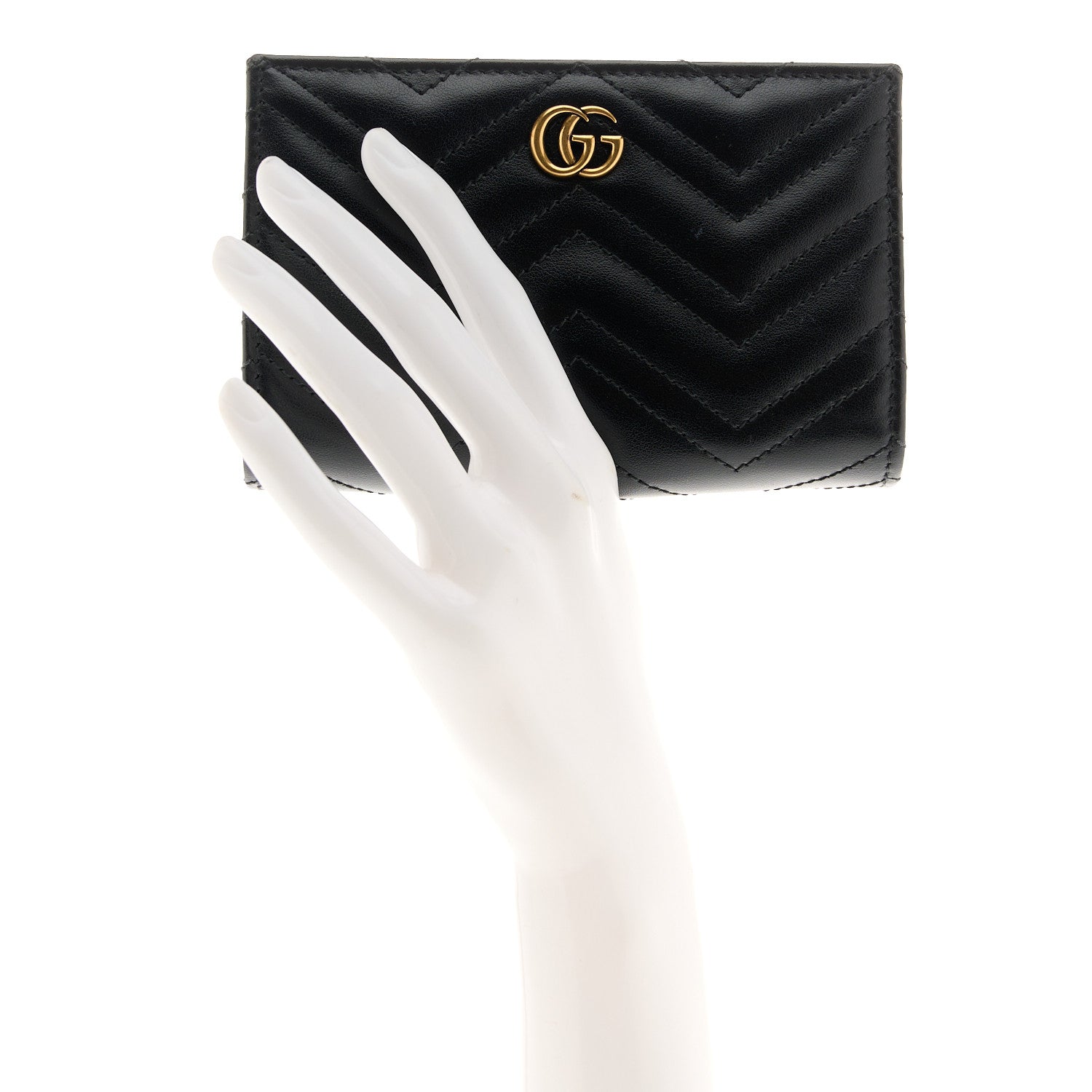 Gucci Calfskin Matelasse GG Marmont Wallet Black 2 of 10