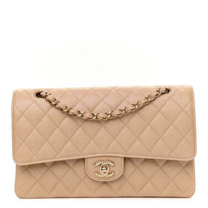 Chanel Iridescent Caviar Quilted Medium Double Flap Beige 1 of 9