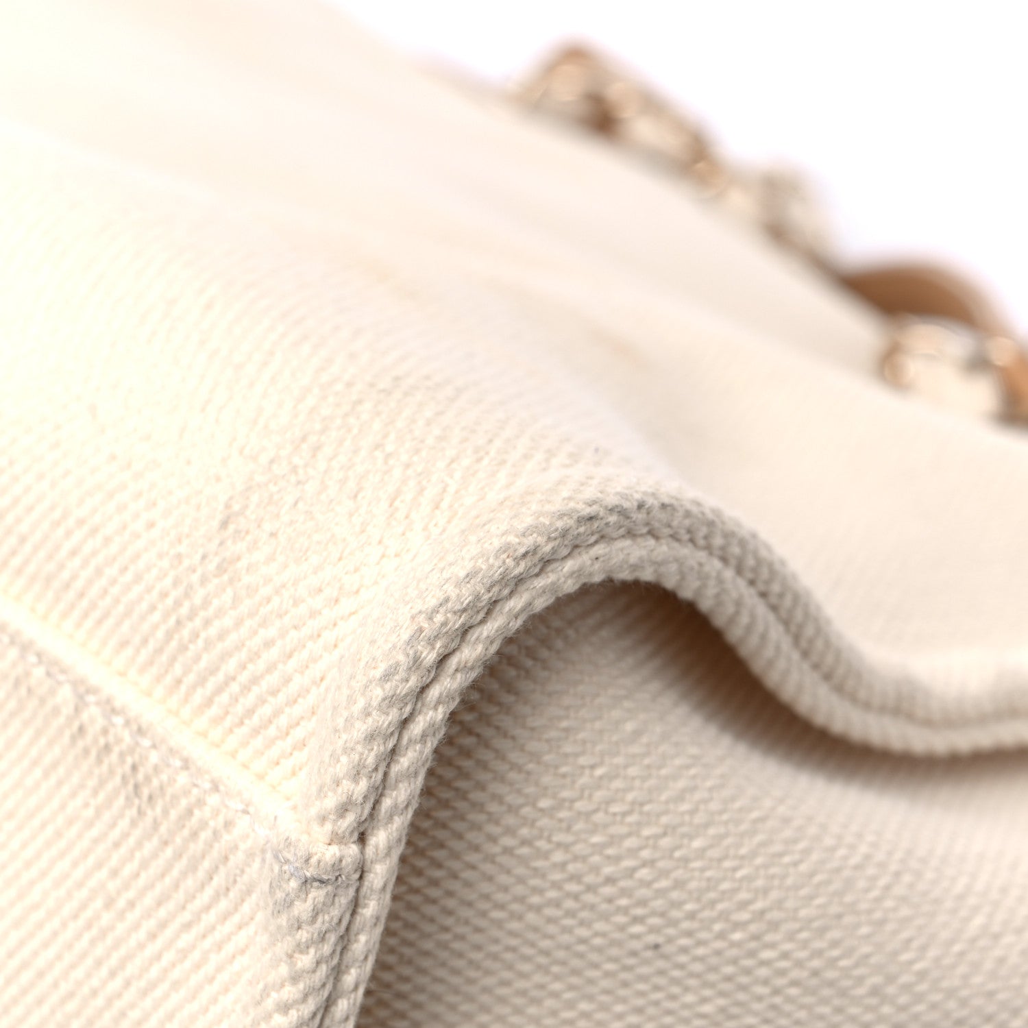Chanel Canvas Pearl Large Deauville Tote Ecru Beige 11 of 19
