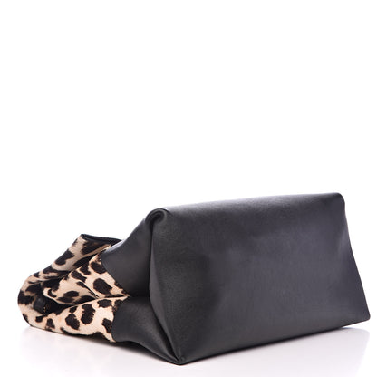 Celine Pony Hair Calfskin Leopard Print All Soft Tote Black 4 of 17