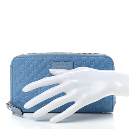 Gucci Microguccissima Zip Around Wallet Mineral Blue 2 of 7