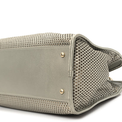 Chanel Metallic Calfskin Perforated Up In The Air Tote Silver 10 of 11