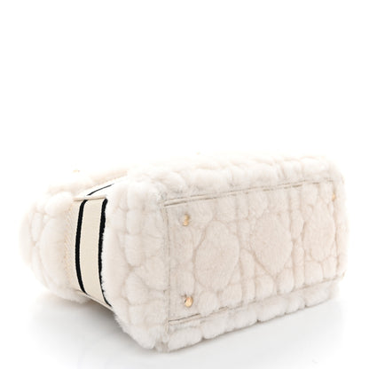 Christian Dior Shearling Cannage Medium Lady D- Lite Ecru 4 of 11