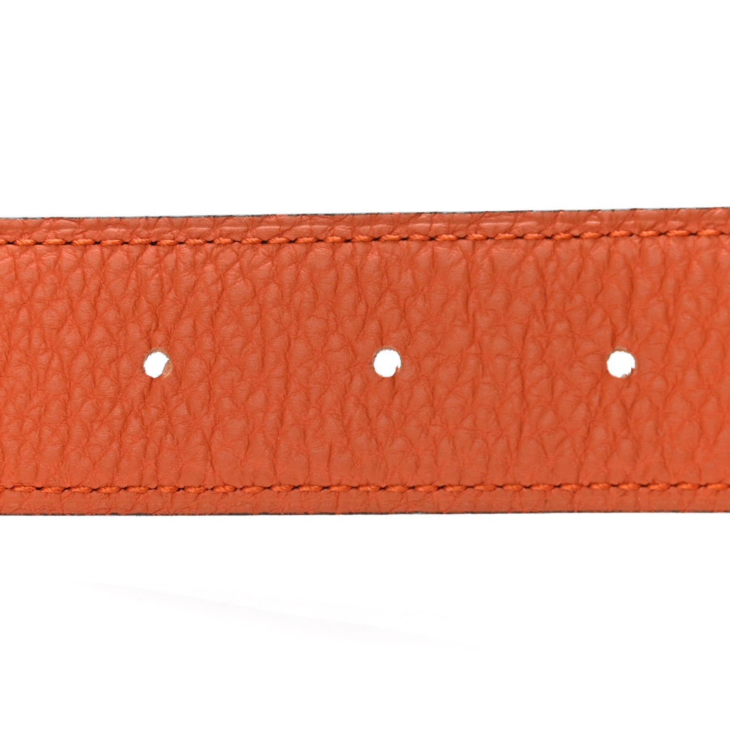Hermes Togo Box 32mm H Belt 85 Orange Chocolate 5 of 6