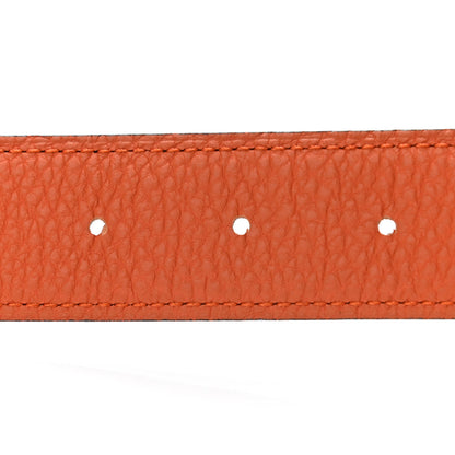 Hermes Togo Box 32mm H Belt 85 Orange Chocolate 5 of 6