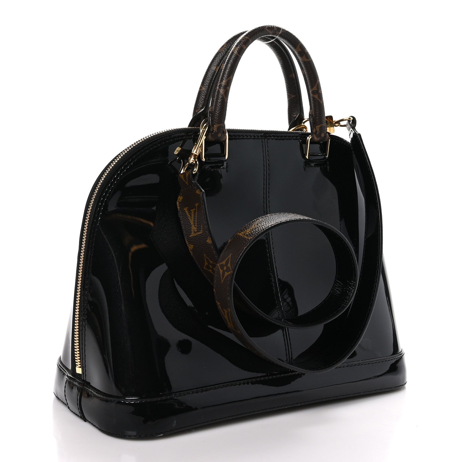 Louis Vuitton Patent Monogram Alma PM Black 3 of 8