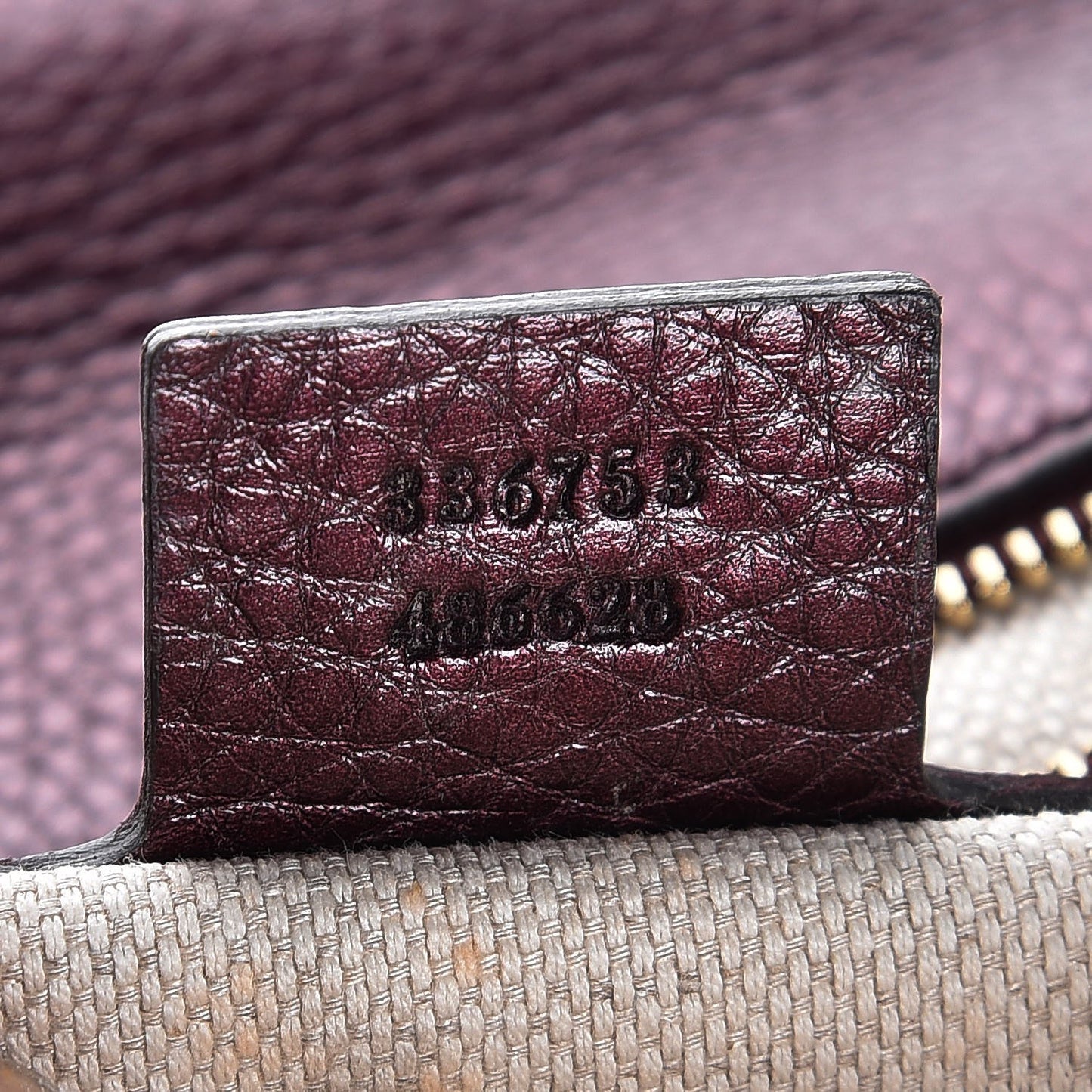 Metallic Cellarius Calfskin Medium Soho Clutch Classic Burgundy