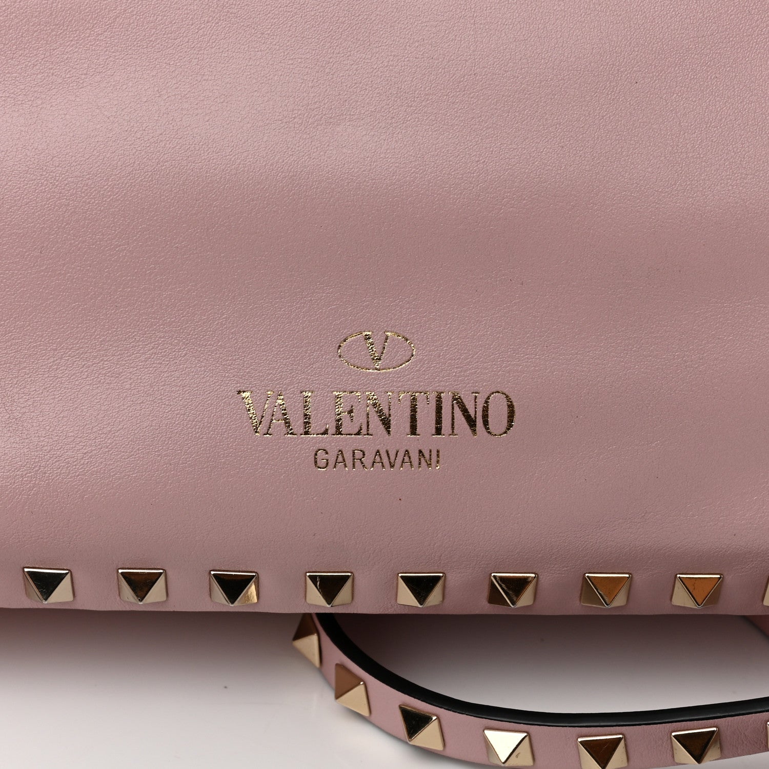 Valentino Garavani Vitello Small Rockstud Tote Water Rose 7 of 10