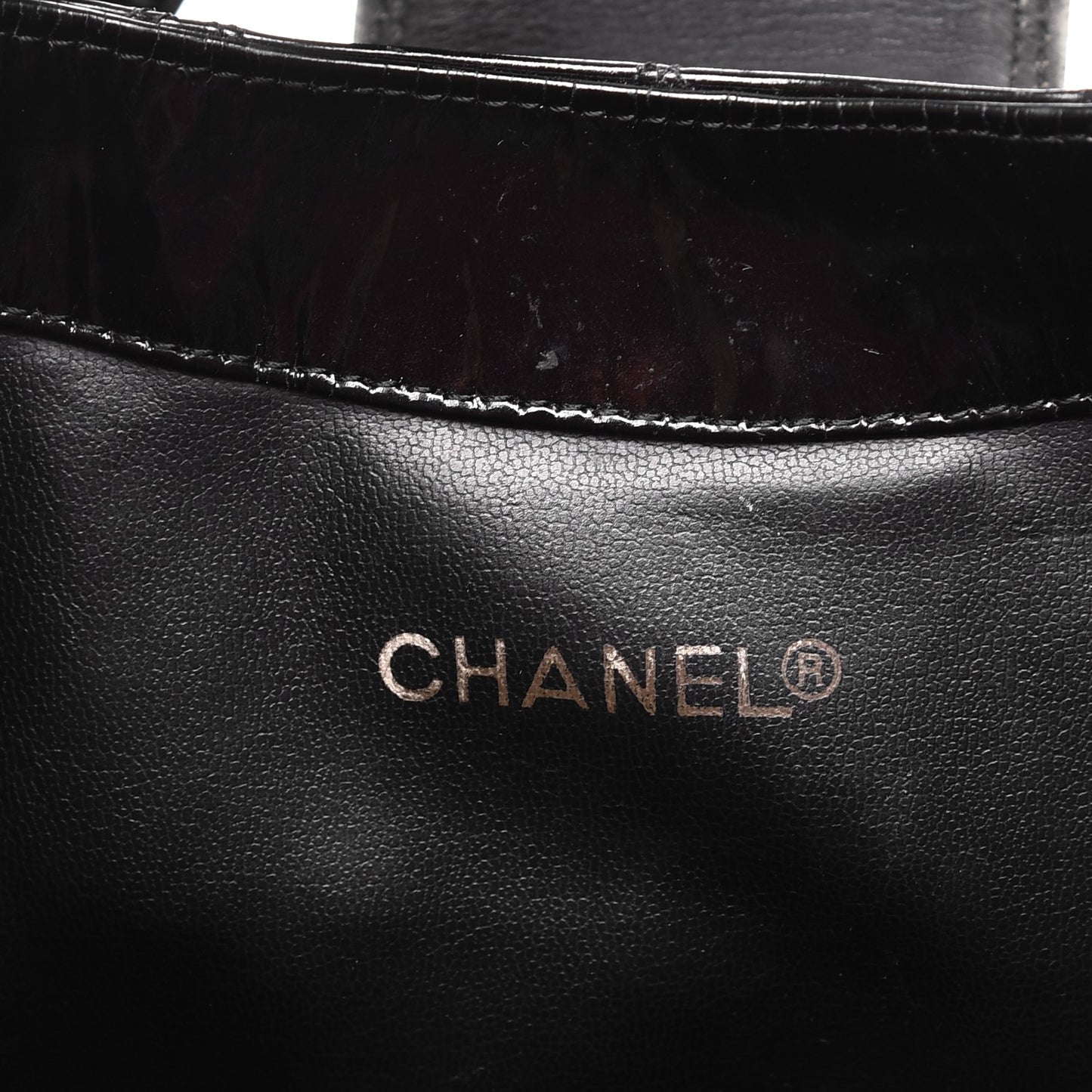 Patent Quilted CC Shoulder Bag Black